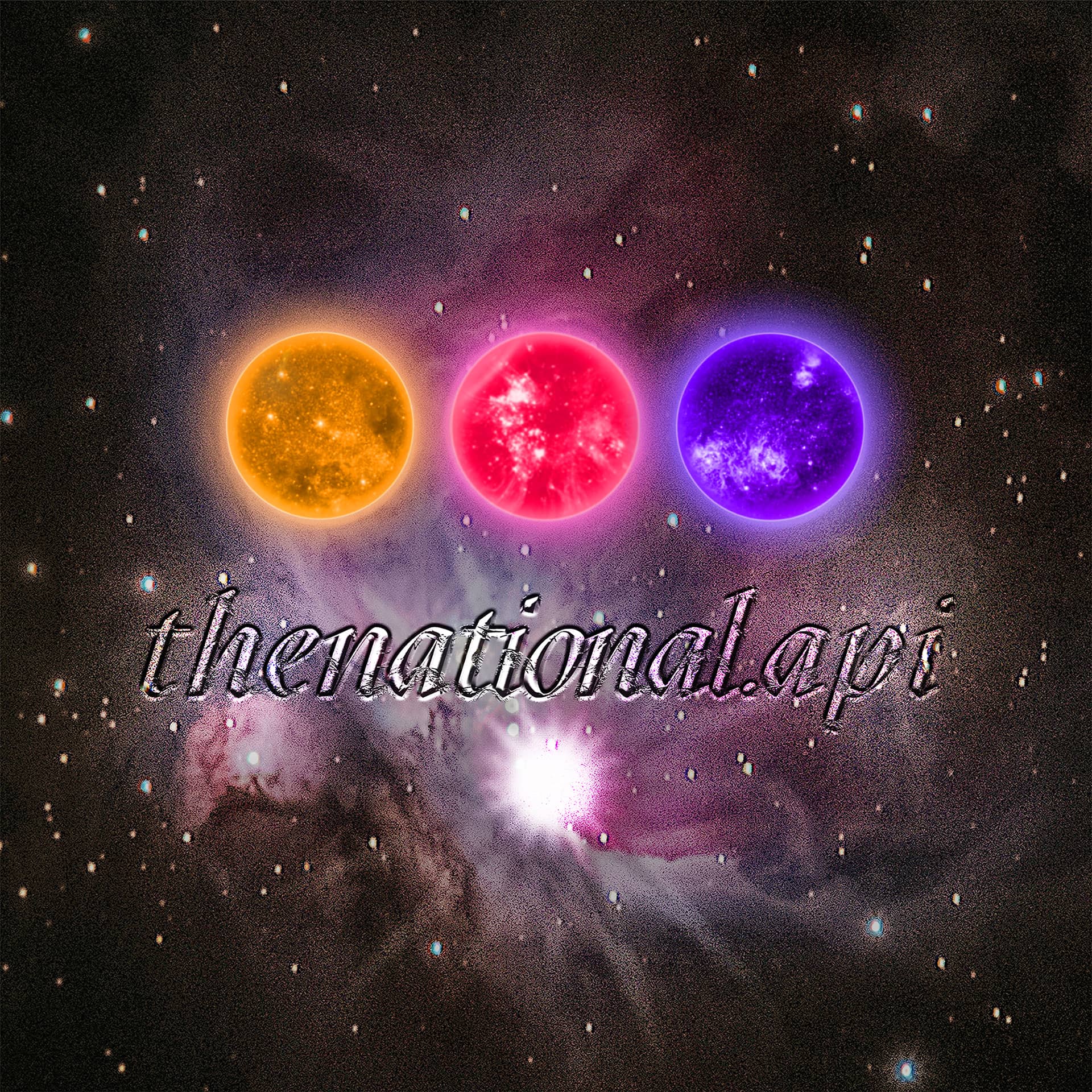 thenational.api poster, three glowing planets against the backdrop of space